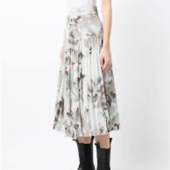 #028. Ted Baker London Estie Highland pleated floral print 🌴 midi skirt - Picture 8 of 12